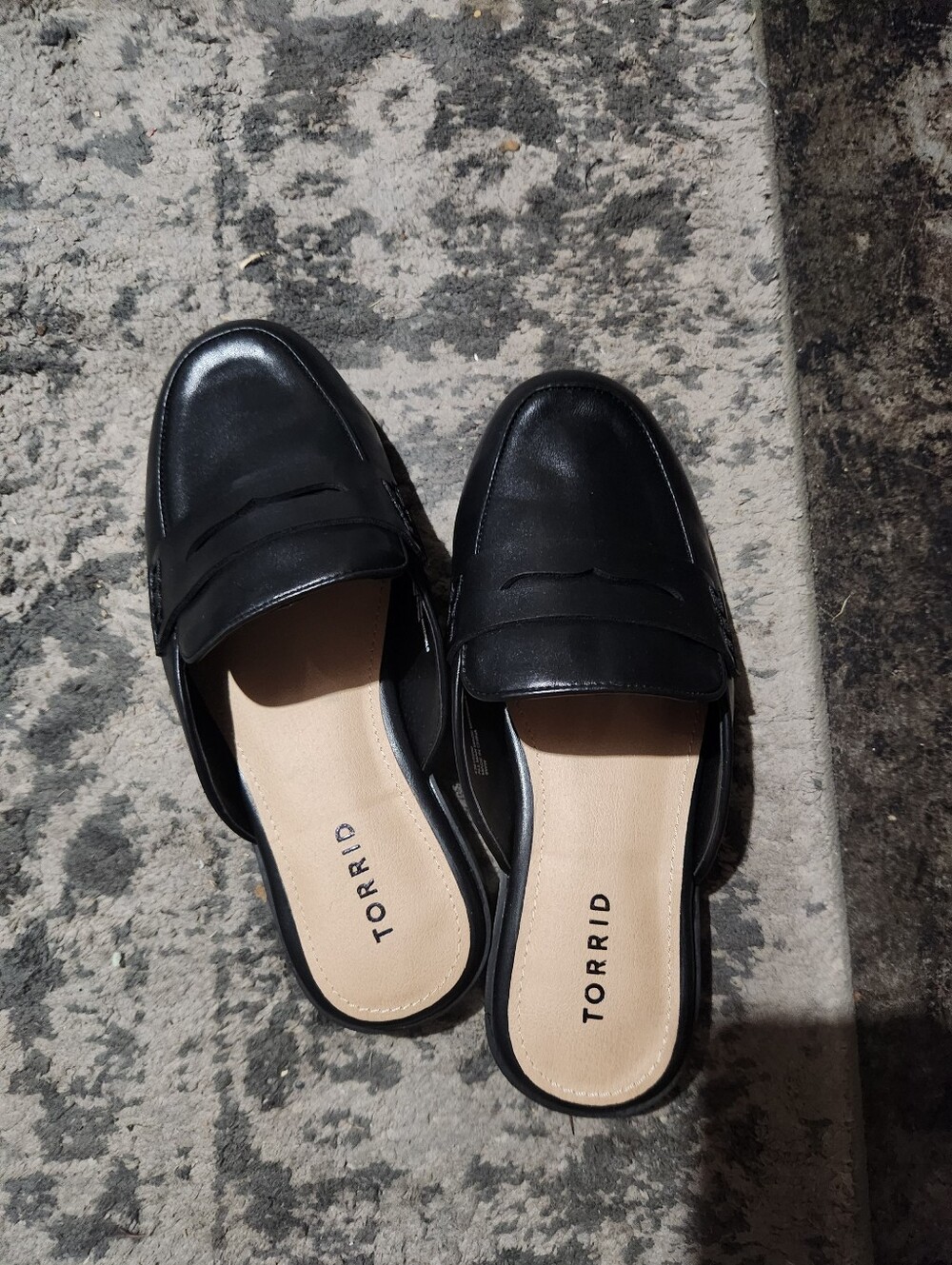torrid Black Faux Leather Slip-On Penny Mules